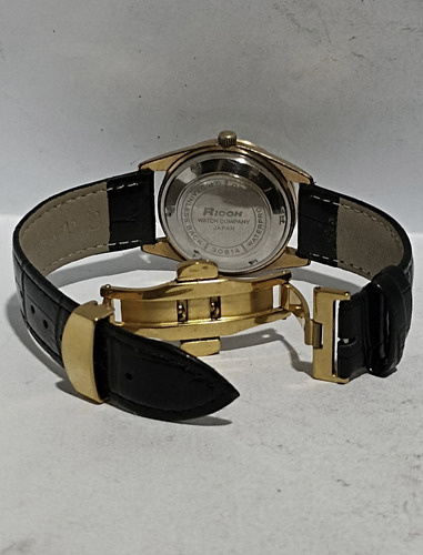Reloj Japonés Ricoh Automático Negro Dorado Dorado (Usado)
