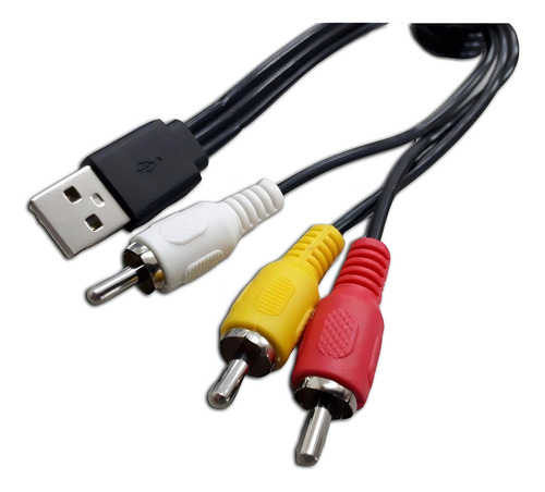 Cabo Usb Macho X Av 3 Rca Audio E Video Tv 1,5 Metros