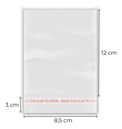 Saco Plastico Saquinho Adesivado Transparente 8,5x12 - 100un