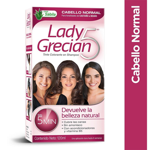 Tinte Colorante Lady Grecian 5, Cabello Normal 3-pack
