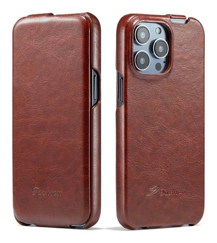 Funda De Cuero Con Apertura Superior E Inferior Para iPhone