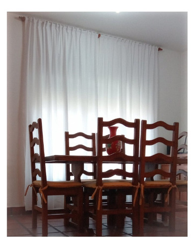 Combo Seis Paños De Cortinas En Gasa Tusor Blanco