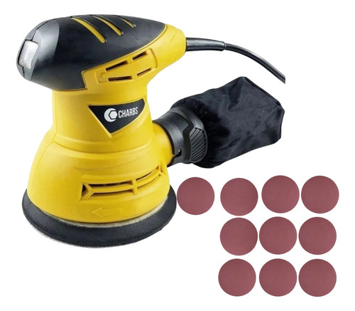 Lixadeira Roto Orbital 240w 5pol Charbs Com 10 Disco De Lixa