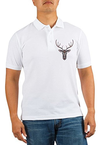 Royal Lion Golf Shirt Patterned Trophy Deer Head Hunter