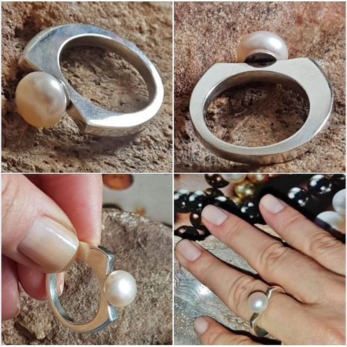 Imagem 8 de 8 de Pedras - Anel Prata E Pérola Cultivada, Cód90a38