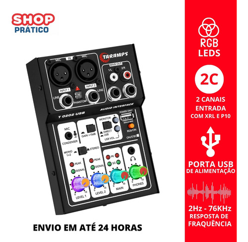Mesa Som T0202 Interface Usb Xlr P10phantom Power 48v Preta