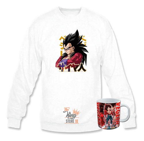 Poleron Polo + Taza, Vegeta Super Saiyan 4, Dragon Ball Gt, Anime, Xxl