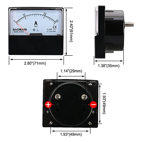 Amperímetro Dh670 Ac 030a Medidor De Panel De Aguja Re...