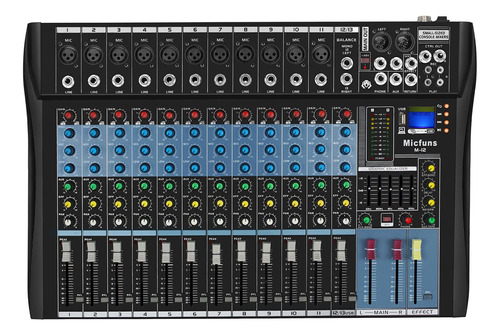 Consola Dj Micfuns Stage Audio 12 Monocanal8v Mezclador