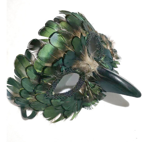 Máscara Tipo Águila Con Plumas Indias For Fiesta De