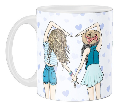 Caneca Amigas Para Sempre 02 - Em Cerâmica - Amizade - 325ml