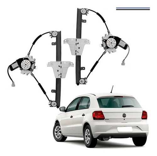 Par Maquina Vidro Elétrica Gol G5 G6 G7 Traseiro Com Motor