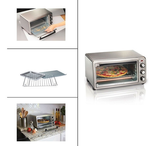 Imagen 4 de 6 de Horno Eléctrico Pizza Hasta 30cm Hamilton Beach 1440watts