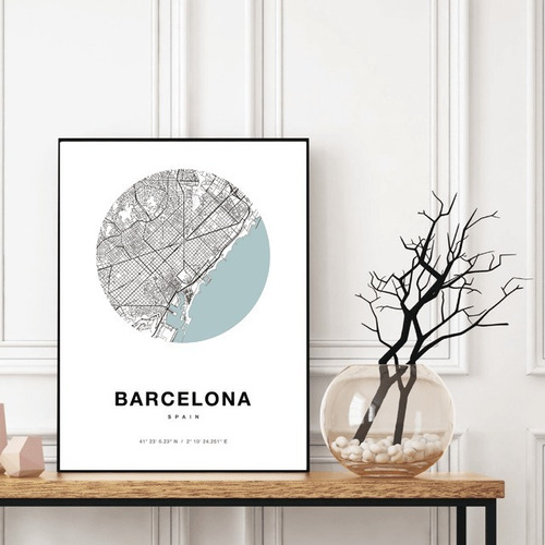Cuadro 30x40  Barcelona - Mapas 