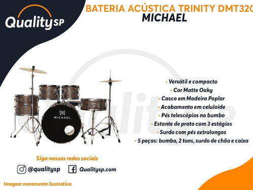 Imagem 4 de 4 de Bateria Acústica Michael Trinity Dmt320 Matte Oaky Em Poplar