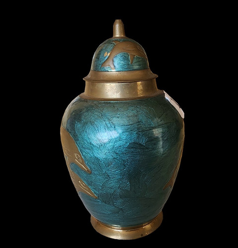 Vaso Closonet Grego ,século 19, Golfinhos .p5 L1 (Usado)