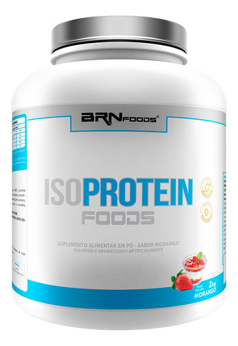 Suplemento em pó BR Nutrition Foods  ISO Protein Foods proteínas ISO Protein Foods sabor  morango em pote de 2kg