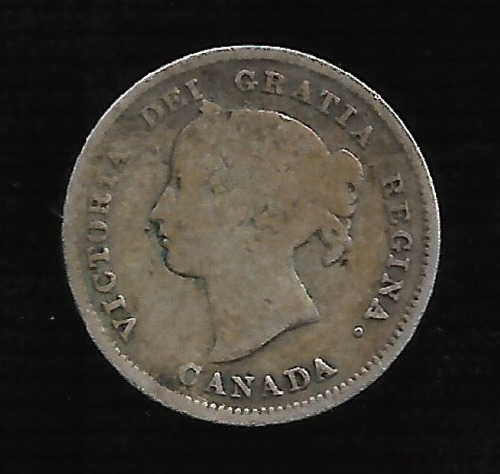 Canada  5 Cents 1898 Plata Km# 2 B+