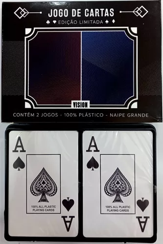 Jogo de Baralho de plastico 108 cartas Paciência Pife Cartas em