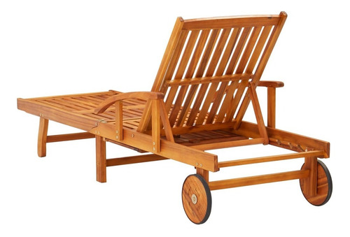 Camastro De Jardín Con Mesa Y Cojín De Madera De Acacia M2