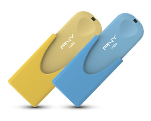 Pny Pendrive 2x 16gb 2.0 Attache 4 Azul Y Amarillo