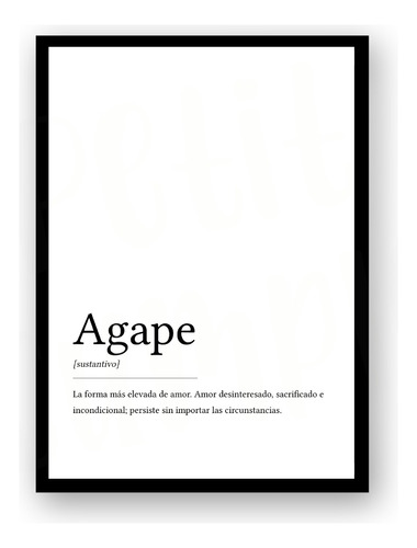 Poster Imprimible Agape Definicion Poster Decorativo Agape