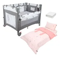 Comprar Cuna Más Colchón Protector Playard Always Y Set Sabanas Cuna