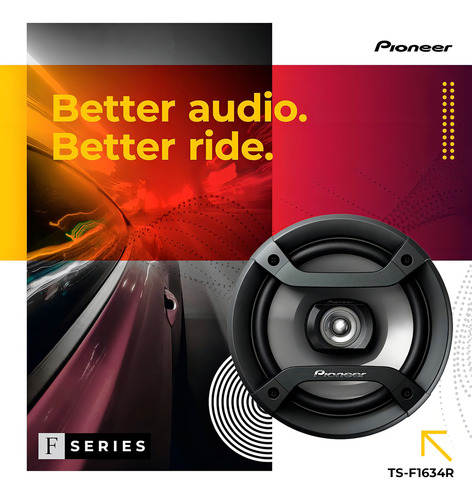 Pioneer TS-F1634r: alto-falantes de áudio automotivo bidirecionais de alcance total de 6,5", potência máxima de 200 W