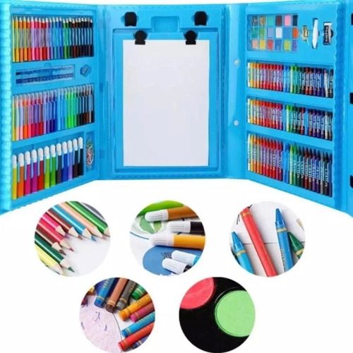 Imagen 1 de 5 de Set Dibujo Portátil 208 Piezas De Arte Para Niños Kit