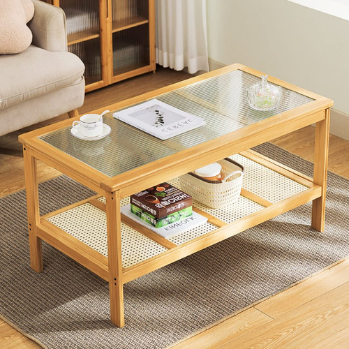 Gdrasuya10 Mesa De Centro Moderna De Bambú Para Sala De