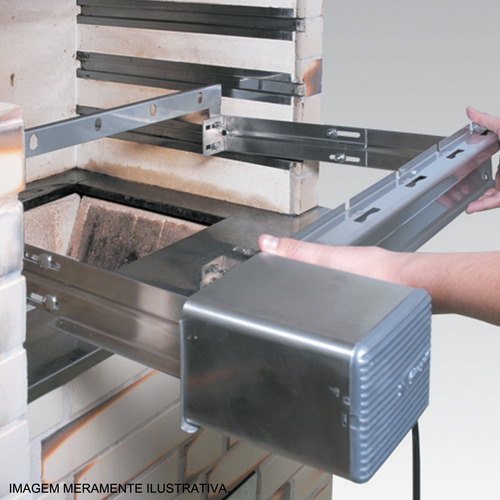Giragrill Churrasqueira Em Inox P Pre-moldadas C 4 Espetos Kit 2004 S Original Giragrill