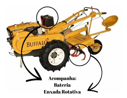 Microtrator Bfde 13hp Diesel Monocil C/ Rotativa - Buffalo