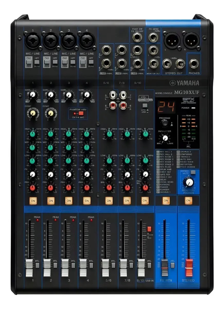 Consola Mixer Yamaha Mg10 Xuf Analog/efectos/potes Deslizab