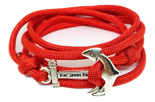 Pulsera Ajustable Ancla Paracord Rojo Moda Unisex 2020