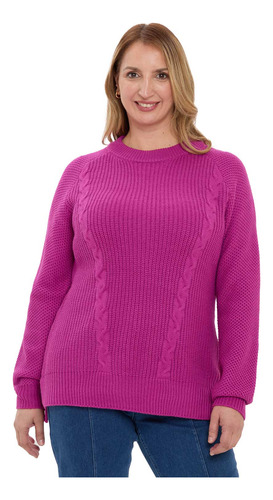 Sweater Mujer Calado Magenta Fashion's Park