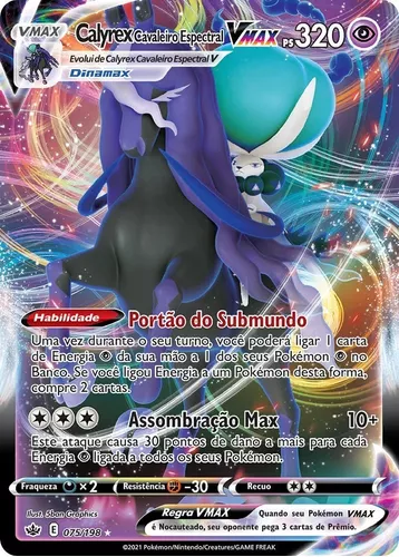 Jogo De Cartas Pokemon Box Batalha De Liga Cayrex Vmax em Promoção