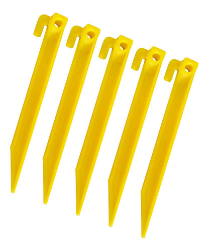 5 Piezas De Estacas Para Tienda De Campaña 18 Cm Amarillo