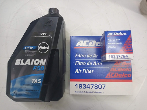 Kit Filtro Aceite+aire+elaion F50 5w40 X4l Gol Tren 1.6 8v