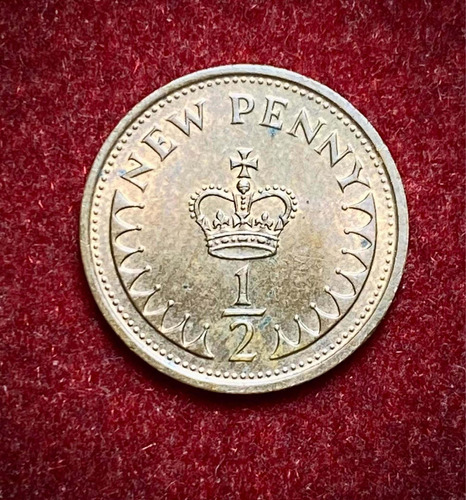Moneda 1/2 Nuevo Penique 1974 Km 914 Elizabeth 2