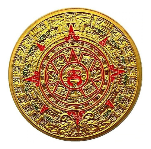 Moeda Asteca Maia Calendário Dragão México Dourado Case