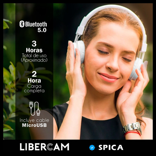 Imagen 4 de 10 de Auriculares Spica Sp-420 Vincha Bluetooth Inalambrico Radio