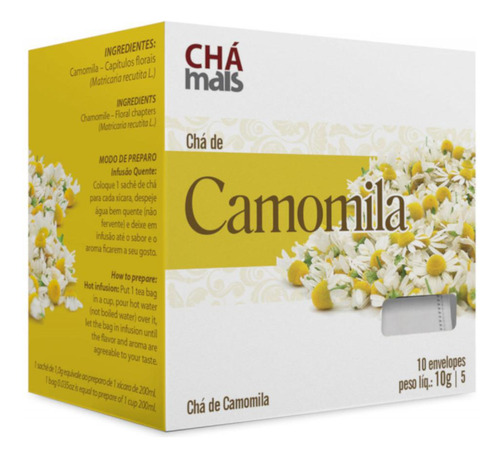 Chá De Camomila Natural Cx10 Sachês 1g