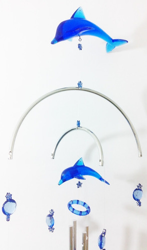 Imagem 4 de 6 de Sino Dos Ventos Golfinho Com Arcos Em Resina Feng Shui Novo