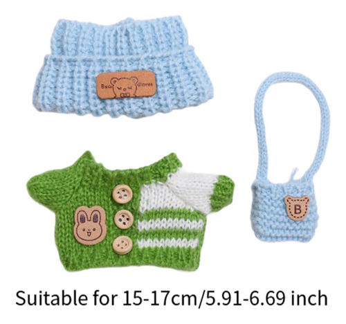 3 Peças, Roupa De Roupas De Boneca De Pelúcia, Verde