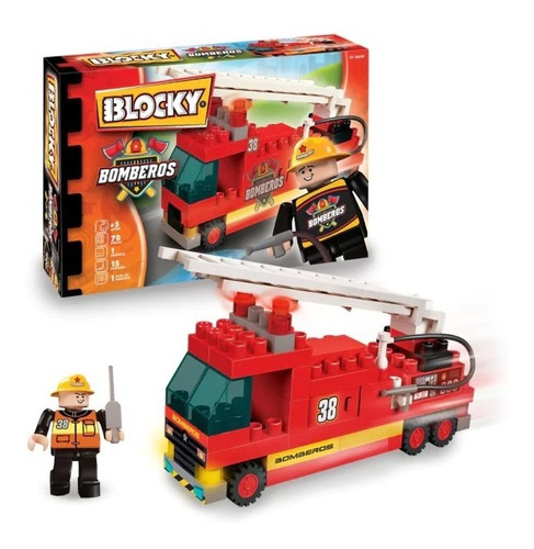 Bloque Para Armar Blocky Bomberos 70 Pcz Con Figura - Lanús