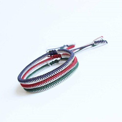 Pulseras Tibetanas, Set De 3 Piezas, Hechas Por Monjes Color Plateado Diámetro 17 Cm Largo 17 Cm