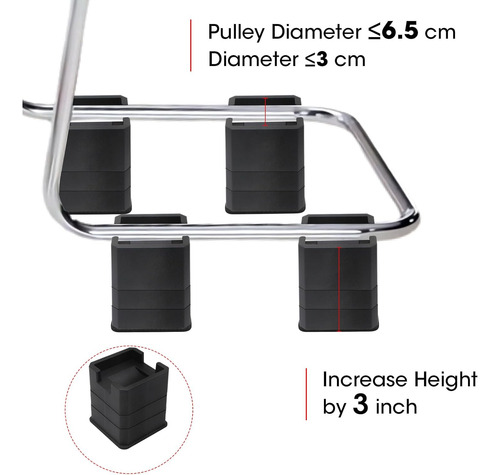 Juego De 6 Elevadores De Cama De 3 Pulgadas Ruedas, Alt...