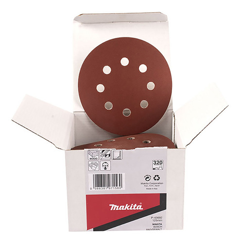 Makita P-43692 Disco De Lija Velcro 5 P/madera G 320 50 Pza