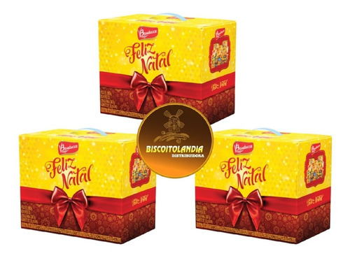 Imagem 1 de 5 de Cesta Natal Bauducco Grande Com Panetone E Chocotone Kit C/3