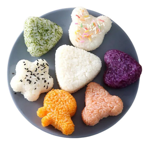 8 Moldes Bolas De Arroz Moldes Sushi Con Tapa Varios Diseños